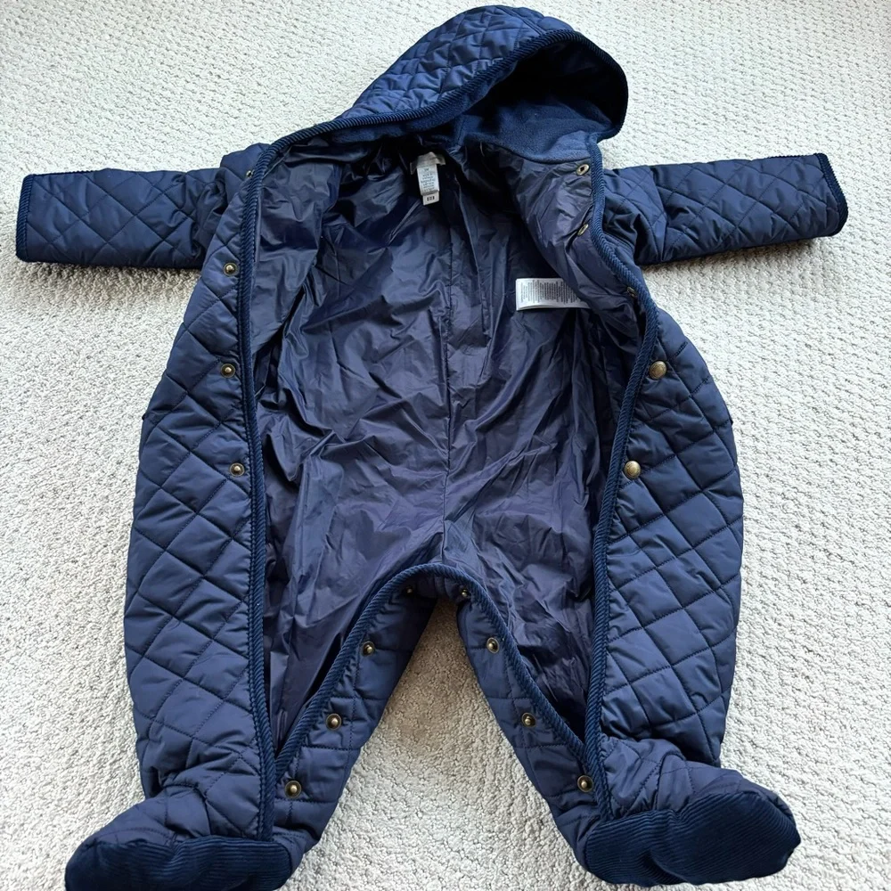 Ralph Lauren navy blue quilted winter bunting